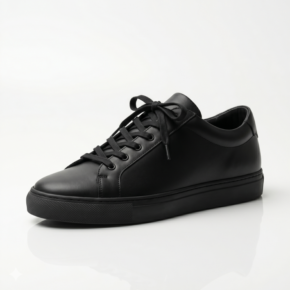 Alpine Black Leather Trainers