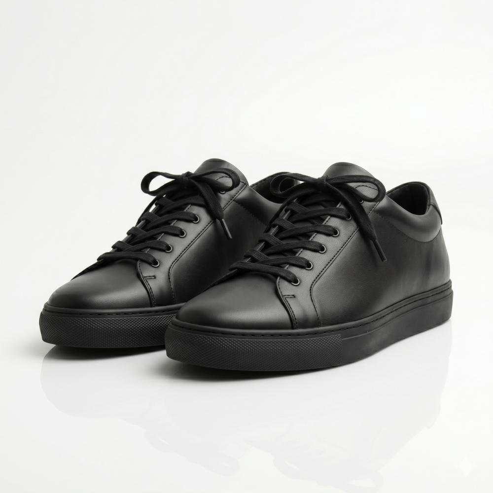Alpine Black Leather Trainers