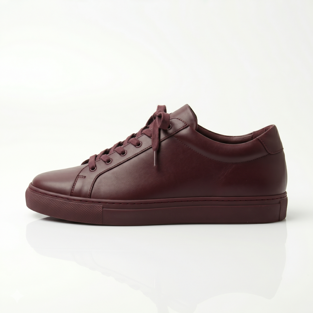 Alpine Burgundy Leather Trainers